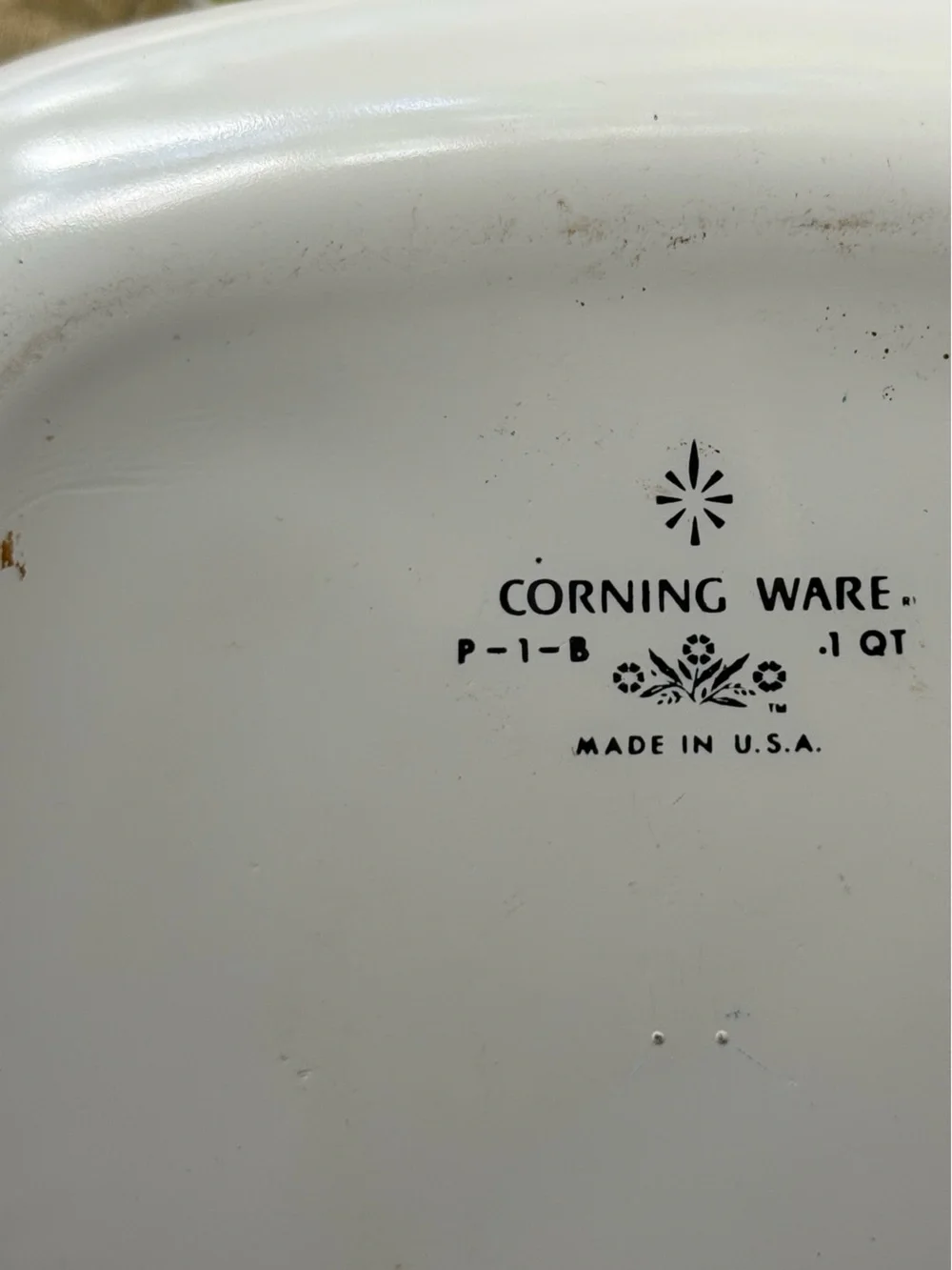 Vintage Corning Ware Blue Floral P-1-B 1 Qt Casserole Dish w Glass Lid USA